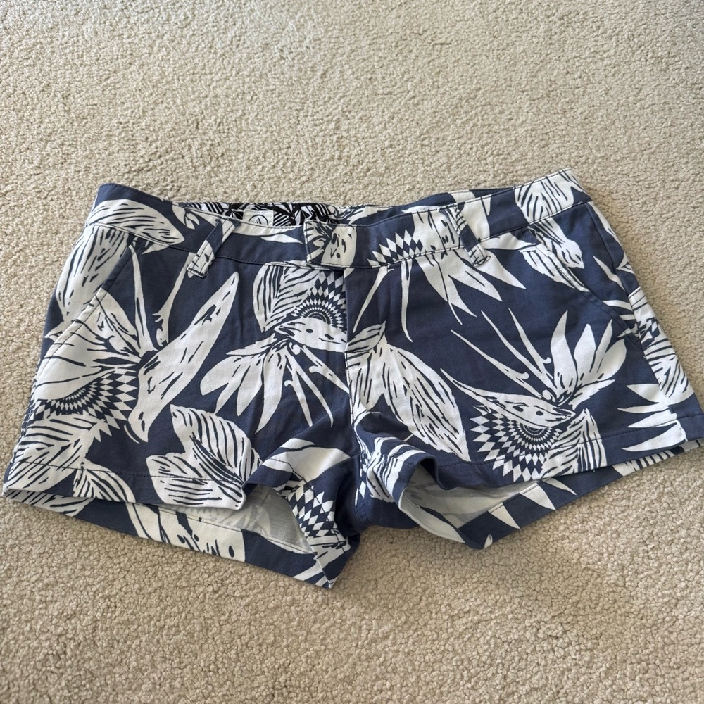 Volcom Navy Blue and White Floral Print Women’s Shorts
